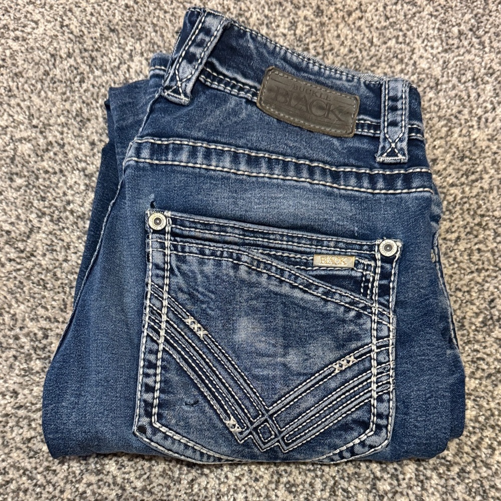Buckle Men's Straight Jeans - Dark Blue